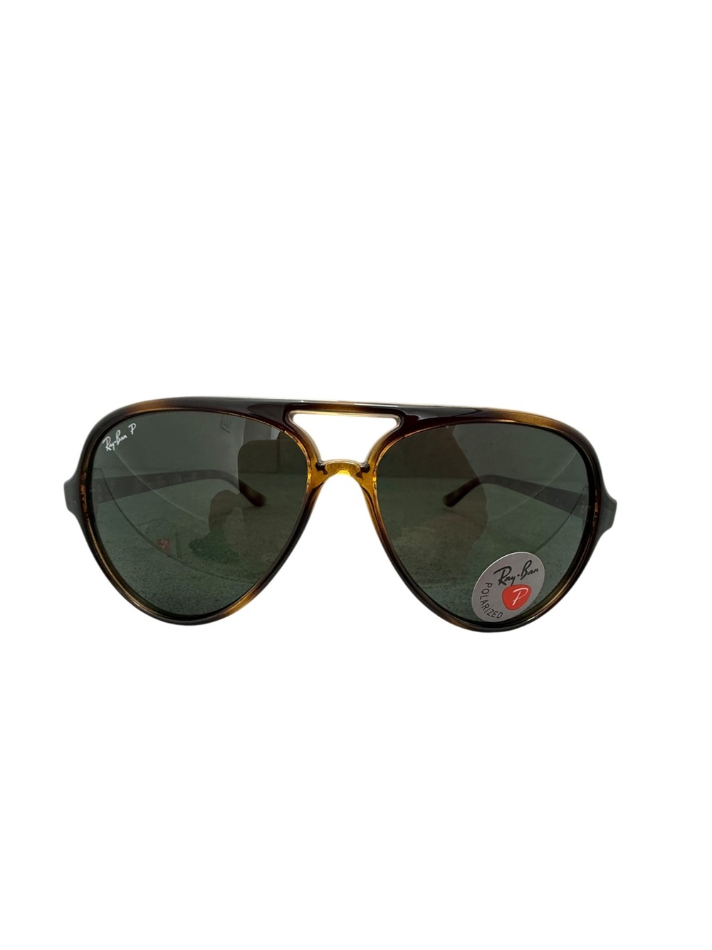 NIB Ray-Ban Cats 5000 Aviator Polarized Sunglasses in Tortoise with Green Lenses - Picture 2 of 7